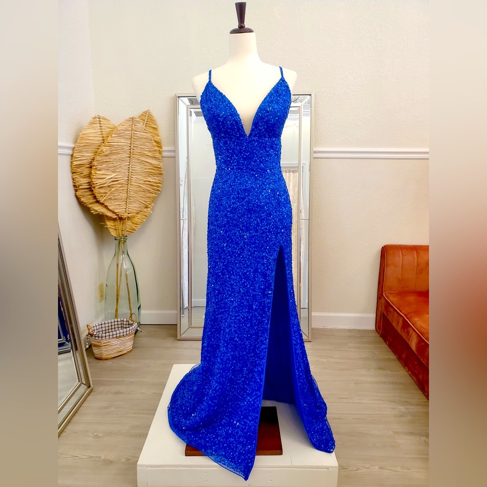 NEW ASHLEYlauren Blue Prom Dress Size 8